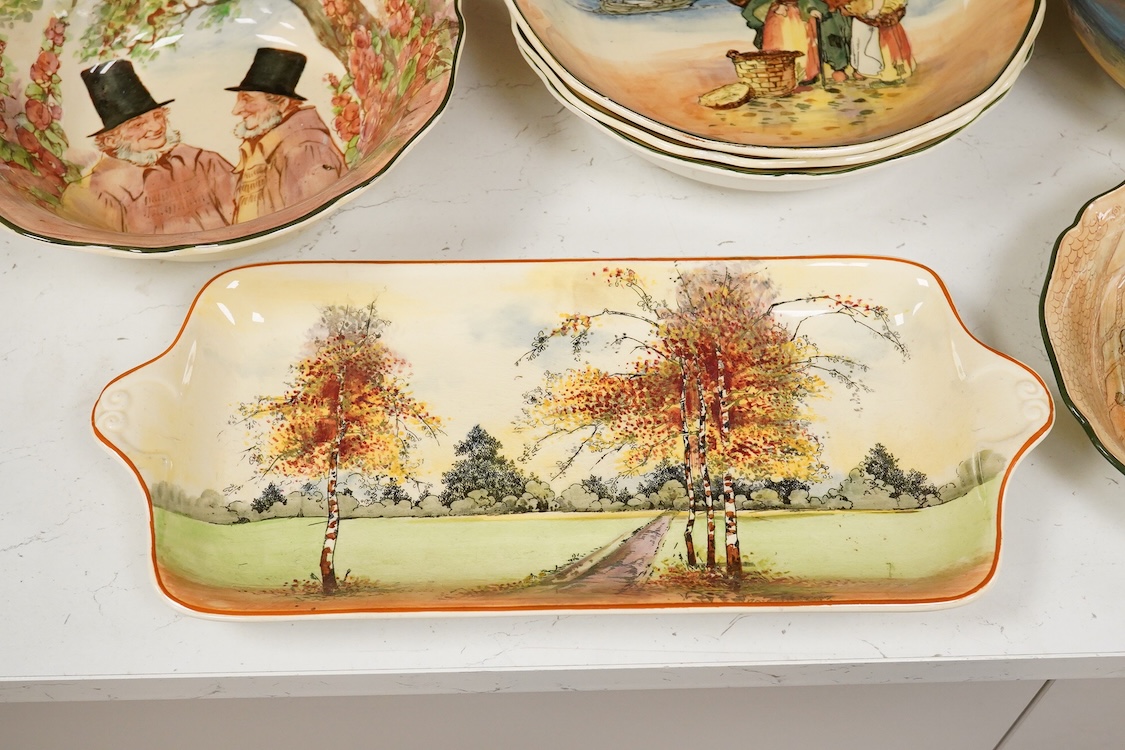 A collection of Royal Doulton Series ware bowls, a tray, cup etc